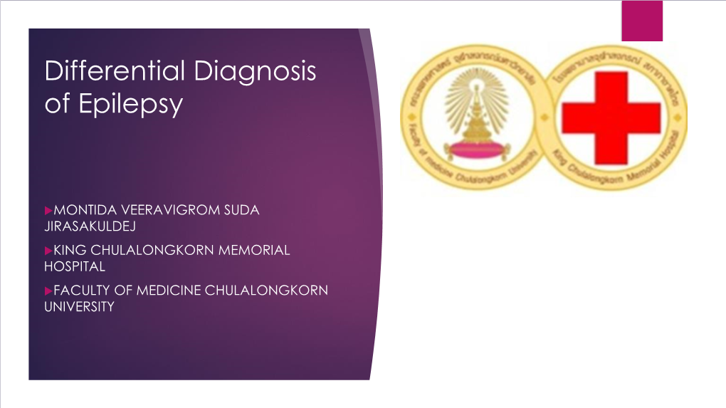 Differential Diagnosis of Epilepsy