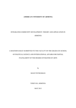 Theory and Application in Armenia a Master's Essay