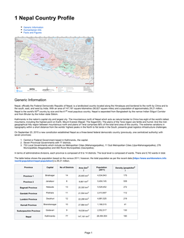 1 Nepal Country Profile