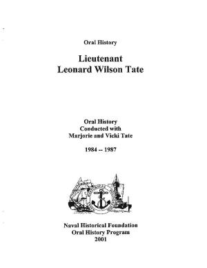 Lieutenant Leonard Wilson Tate