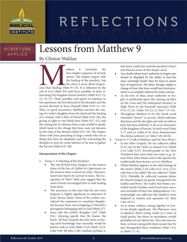 Lessons from Matthew 9 by Clinton Wahlen