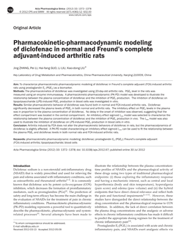 Pharmacokinetic-Pharmacodynamic Modeling of Diclofenac in Normal and Freund’S Complete Adjuvant-Induced Arthritic Rats