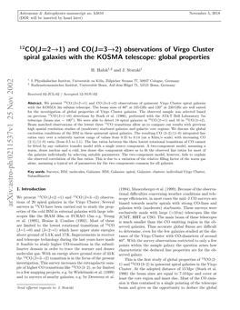 12CO (J= 2-&gt; 1) and CO (J= 3-&gt; 2) Observations of Virgo Cluster Spiral