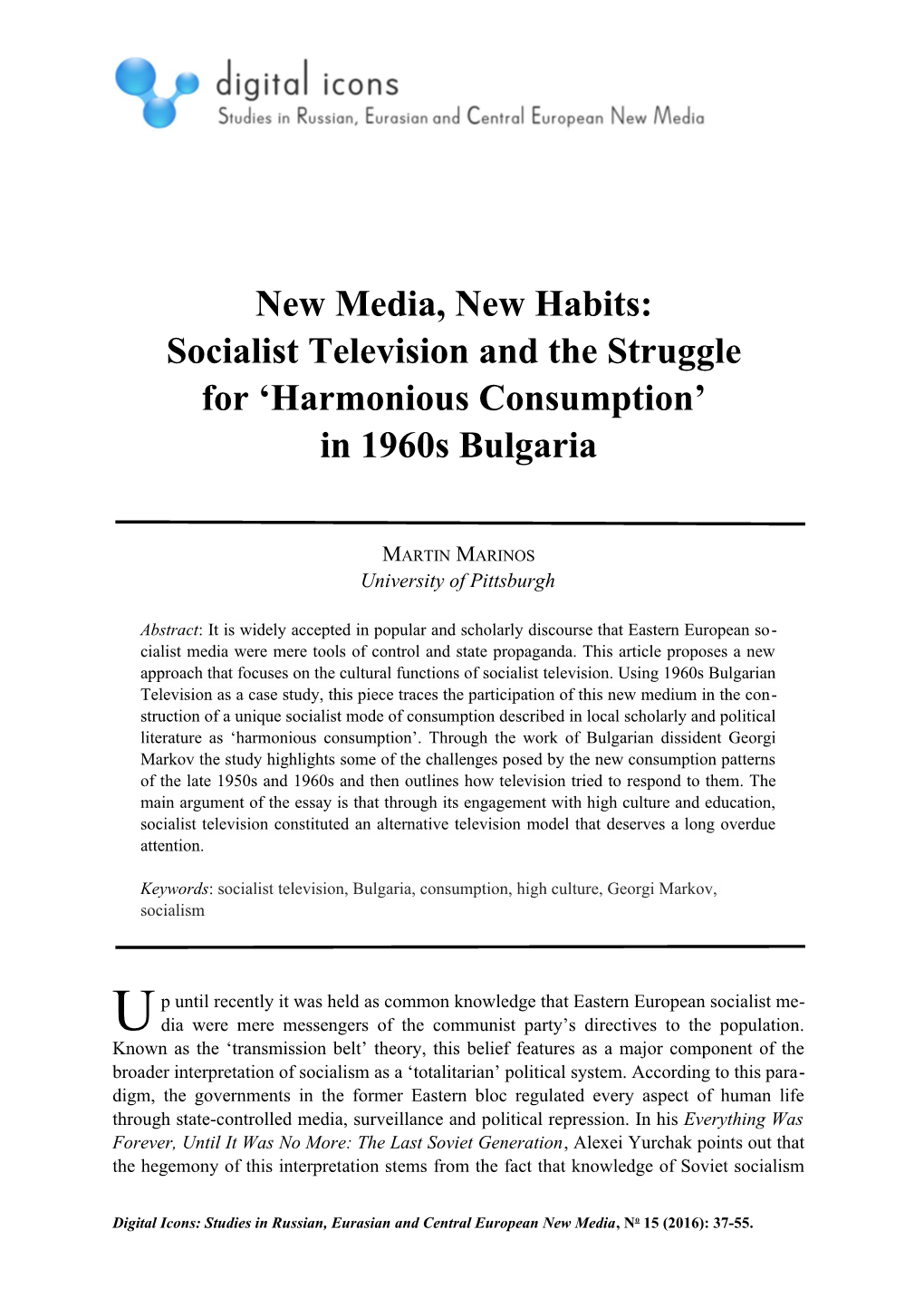 Socialist Television and the Struggle for 'Harmonious Consumption'
