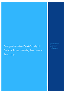 Summary Report on Sa'ada Accessible Studies, Surveys And