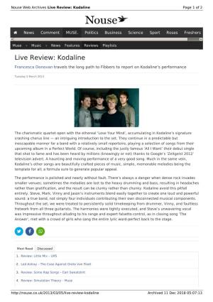 Live Review: Kodaline | Nouse