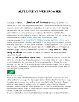Alternative Web Browser