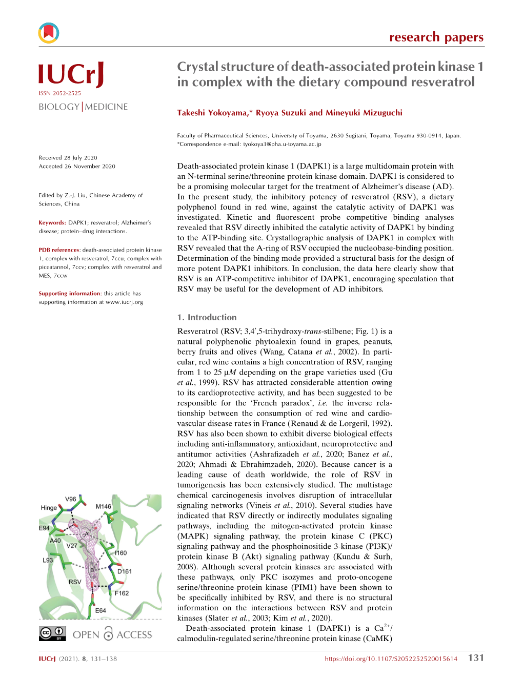 Crystal Structure of Death-Associated Protein Kinase 1 in Complex with The