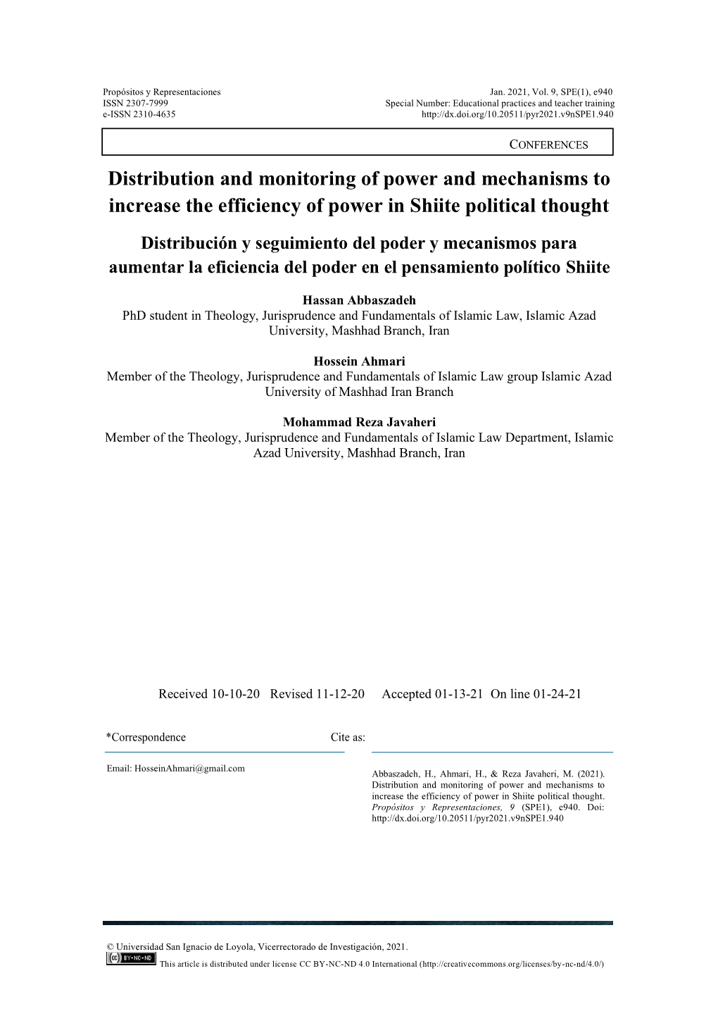 Distribution and Monitoring of Power and Mechanisms to Increase the Efficiency of Power in Shiite Political Thought