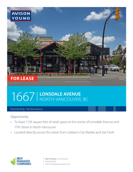 1667 Lonsdale Avenue North Vancouver, Bc
