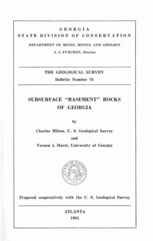 B-76 Subsurface "Basement" Rocks of Georgia (1965)