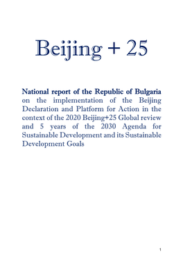 National Report of the Republic of Bulgaria on the Implementation of the Beijing Declaration and Platform for Action in the Cont