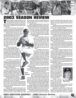 2003 Season Review