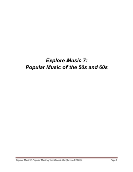 Explore Music 7: Popular Music of the 50S and 60S