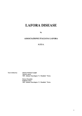 Lafora Disease