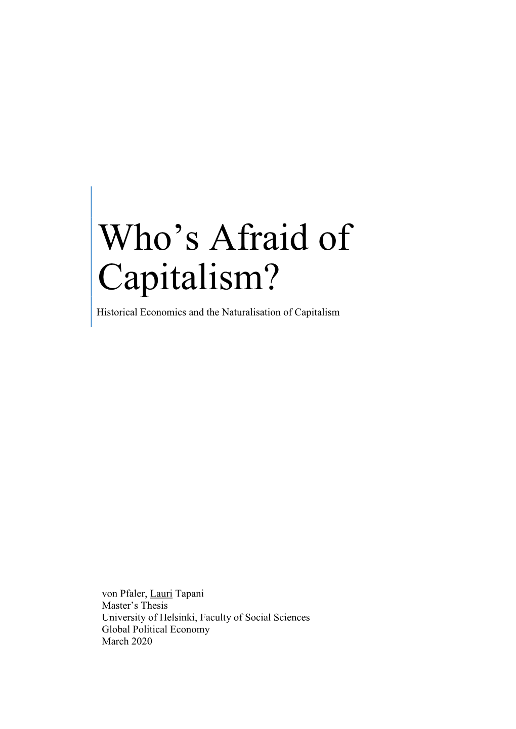 Who's Afraid of Capitalism?