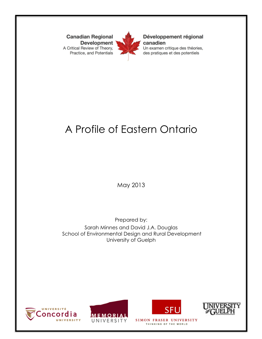 A Profile of Eastern Ontario