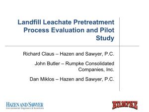 Landfill Leachate Pretreatment Process Evaluation and Pilot Study