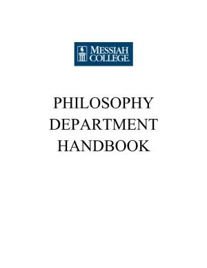 Philosophy Department Handbook