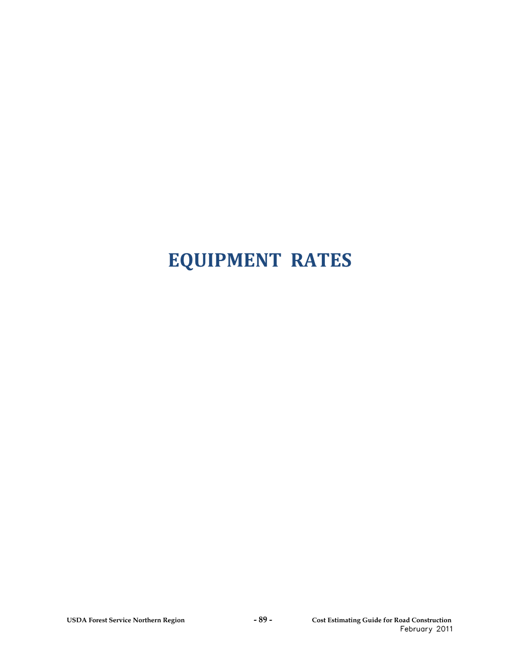 Equipment Rates