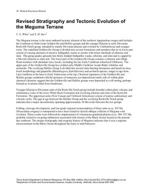 Revised Stratigraphy and Tectonic Evolution of the Meguma Terrane