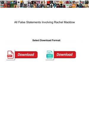 All False Statements Involving Rachel Maddow