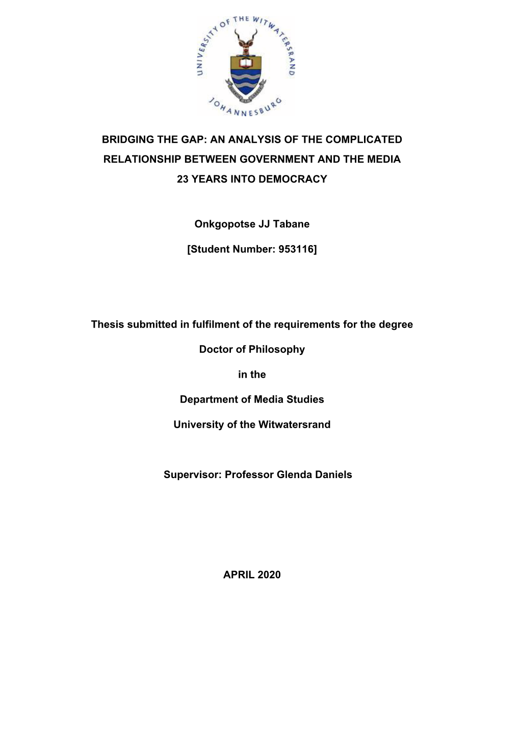 77X OJJ TABANE FINAL THESIS AS of 25 APRIL 2020 (1).Pdf