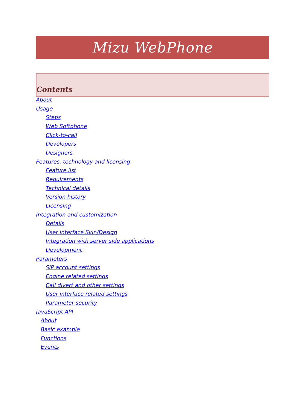 Mizu Webphone