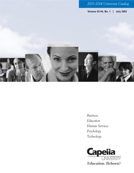 Business Education Human Services Psychology Technology Capella University Course Catalog 2003-2004