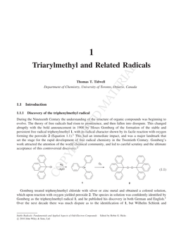 1 Triarylmethyl and Related Radicals