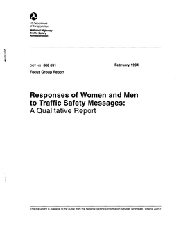 Responses of Women and Men to Traffic Safety Messages: a Qualitative Report