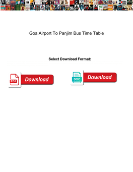 Goa Airport to Panjim Bus Time Table