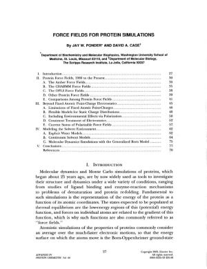 FORCE FIELDS for PROTEIN SIMULATIONS by JAY W. PONDER