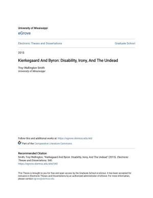 Kierkegaard and Byron: Disability, Irony, and the Undead