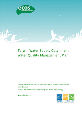 Tarwin Water Supply Catchment Water Quality Management Plan