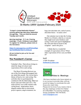 St Marks UMW Update-February 2020
