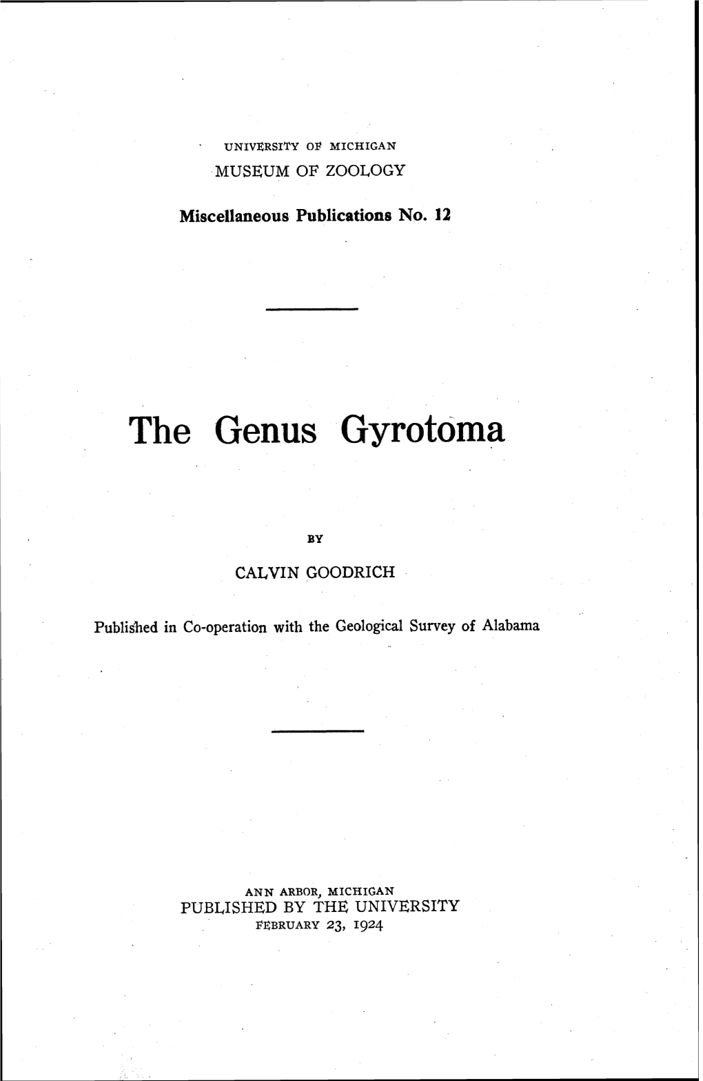 The Genus Gyrotoma