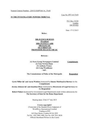 High Court Judgment Template