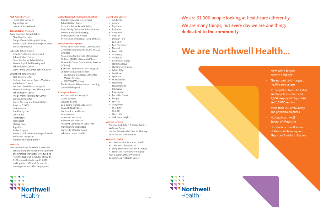 We Are Northwell Health