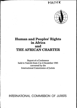 Human and Peoples' Rights in Africa and the AFRICAN CHARTER