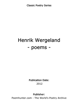 Henrik Wergeland - Poems