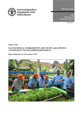 Fao Technical Workshop on Advancing Aquaponics: an Efficient Use of Limited Resources
