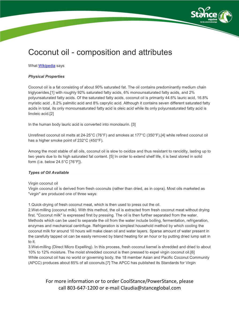 Coconut Oil - Composition and Attributes