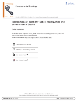 Intersections of Disability Justice, Racial Justice and Environmental Justice