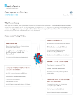 Cardiogenetics Testing Reference Guide December 2018