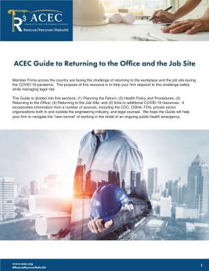 ACEC Guide to Returning to the Office and the Job Site