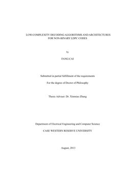 Low-Complexity Decoding Algorithms and Architectures for Non-Binary Ldpc Codes