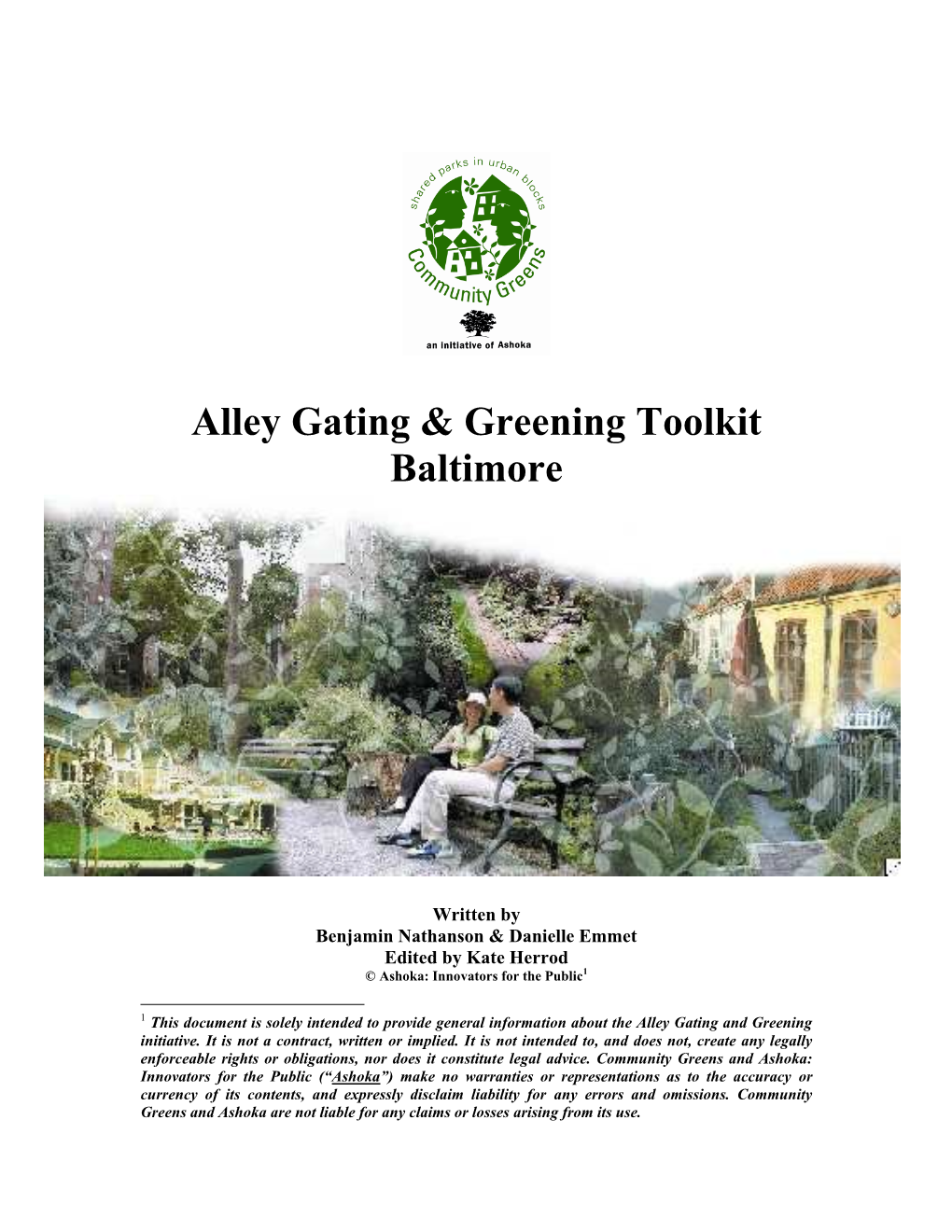 Alley Gating & Greening Toolkit Baltimore