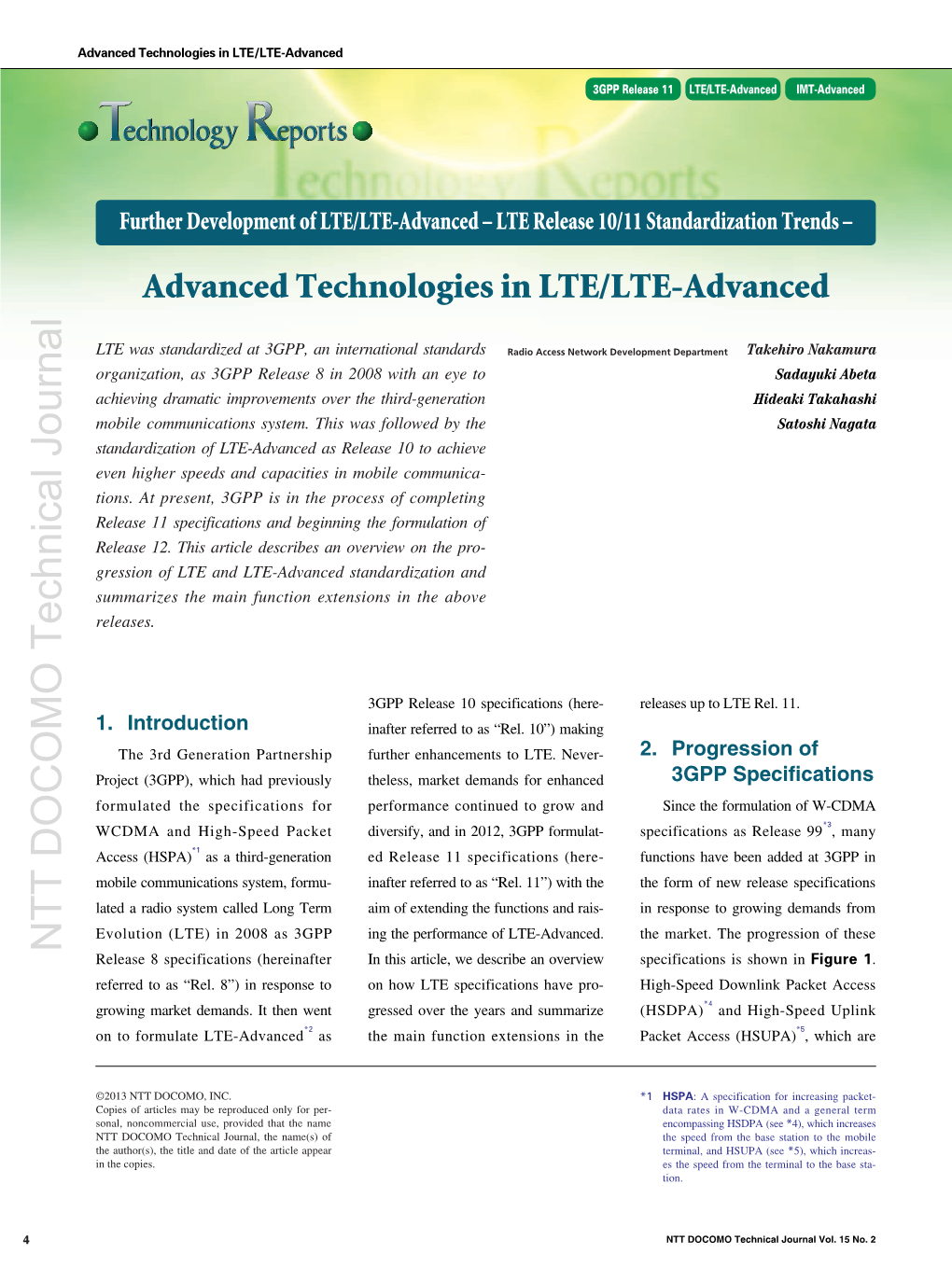 Advanced Technologies in LTE/LTE-Advanced
