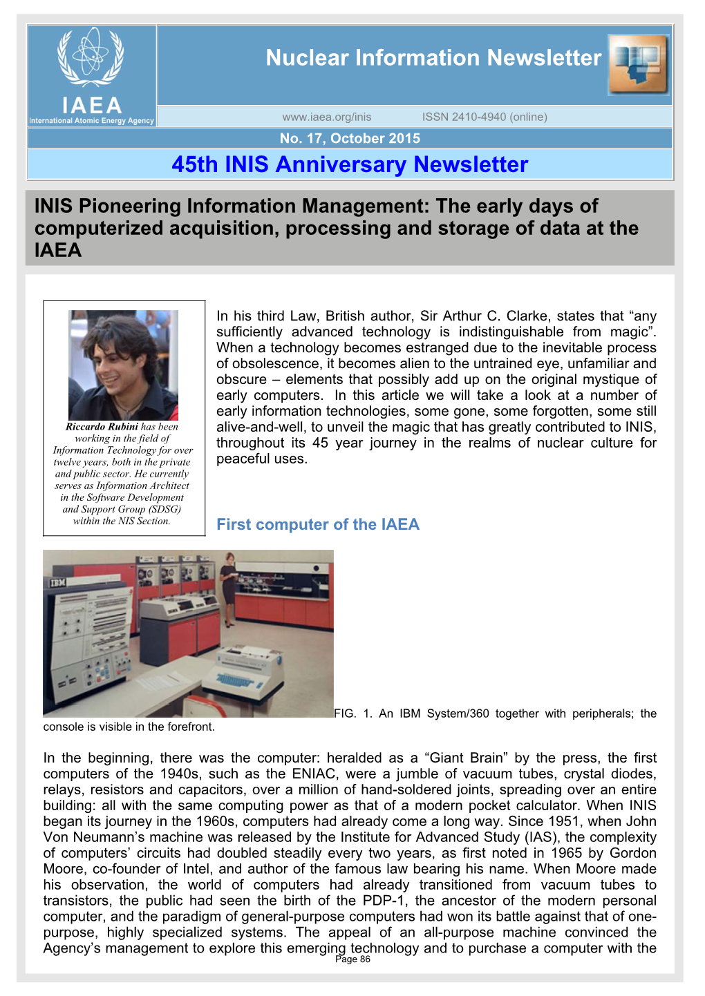 INIS Pioneering Information Management: the Early Days of Computerized Acquisition, Processing and Storage of Data at the IAEA